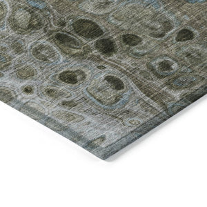 HomeRoots 5' Brown and Gray Abstract Washable Area Rug - Durable, Stylish, Perfect for Indoor and Outdoor Spaces 5' X 8' 626655
