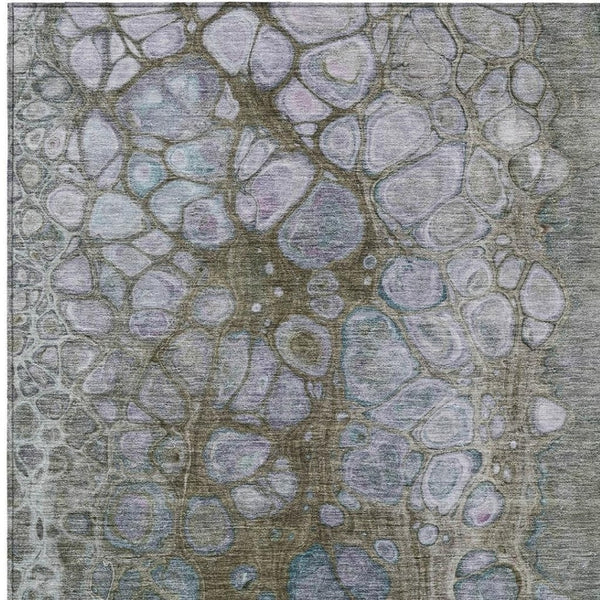 HomeRoots 5' Brown and Gray Abstract Washable Area Rug - Durable, Stylish, Perfect for Indoor and Outdoor Spaces 5' X 8' 626655
