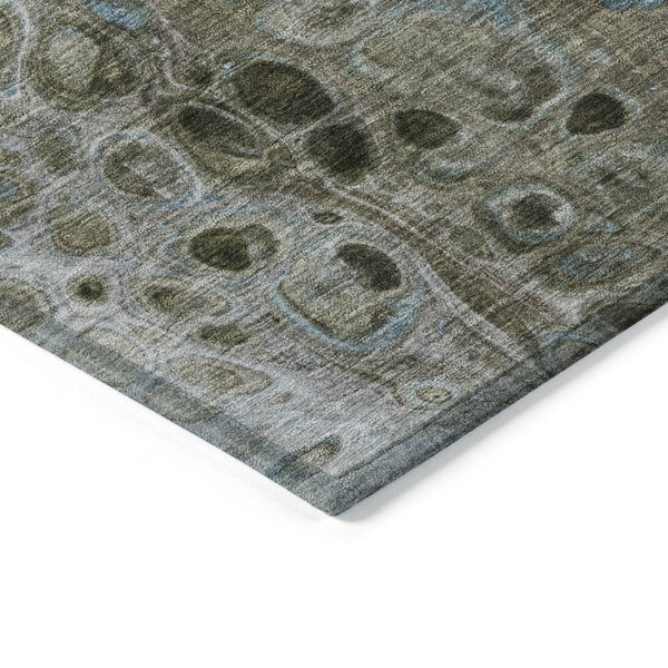 HomeRoots 5' Brown and Gray Abstract Washable Area Rug - Durable, Stylish, Perfect for Indoor and Outdoor Spaces 8' X 10' 626657