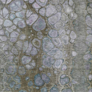 HomeRoots 5' Brown and Gray Abstract Washable Area Rug - Durable, Stylish, Perfect for Indoor and Outdoor Spaces 9' X 12' 626658