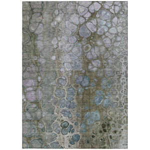 HomeRoots 5' Brown and Gray Abstract Washable Area Rug - Durable, Stylish, Perfect for Indoor and Outdoor Spaces 9' X 12' 626658