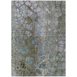 HomeRoots 5' Brown and Gray Abstract Washable Area Rug - Durable, Stylish, Perfect for Indoor and Outdoor Spaces 10' X 14' 626659