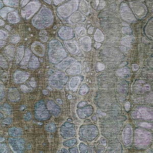 HomeRoots 5' Brown and Gray Abstract Washable Area Rug - Durable, Stylish, Perfect for Indoor and Outdoor Spaces 10' X 14' 626659