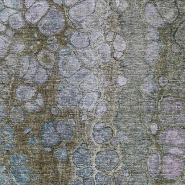 HomeRoots 5' Brown and Gray Abstract Washable Area Rug - Durable, Stylish, Perfect for Indoor and Outdoor Spaces 10' X 14' 626659