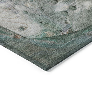 HomeRoots 5' Khaki Beige and Purple Abstract Area Rug - Stylish, Washable, Durable for Indoor and Outdoor Use 8' Round 626674