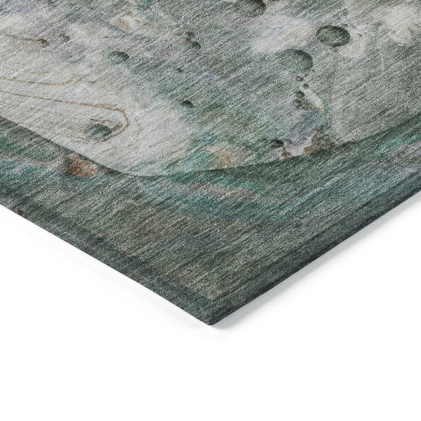HomeRoots 5' Khaki Beige and Purple Abstract Area Rug - Stylish, Washable, Durable for Indoor and Outdoor Use 10' X 14' 626677