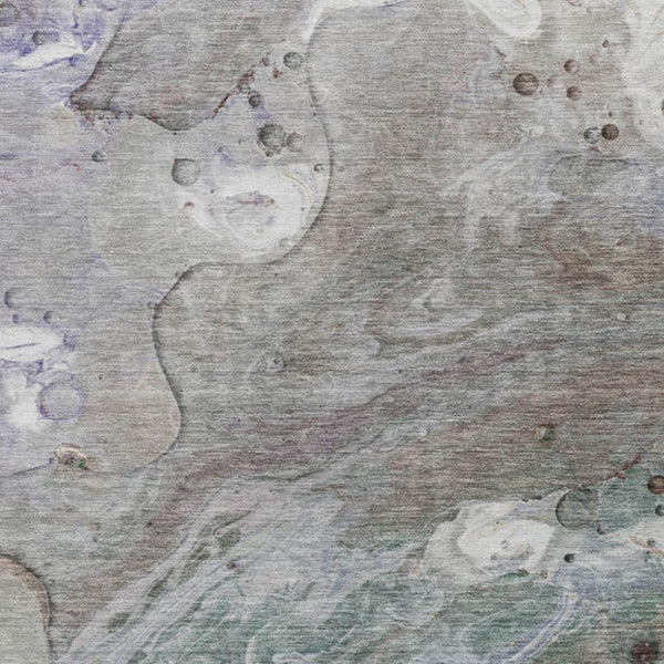 HomeRoots 5' Khaki Beige and Purple Abstract Area Rug - Stylish, Washable, Durable for Indoor and Outdoor Use 10' X 14' 626677