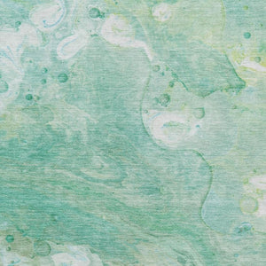 HomeRoots 5' Washable Indoor/Outdoor Area Rug in Teal Blue, Mint Green & Ivory – Modern Abstract Design 5' X 8' 626697