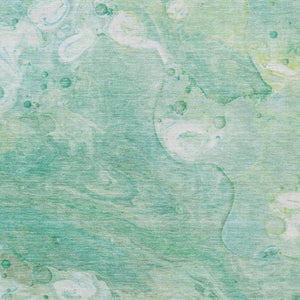 HomeRoots 5' Washable Indoor/Outdoor Area Rug in Teal Blue, Mint Green & Ivory – Modern Abstract Design 8' X 10' 626699
