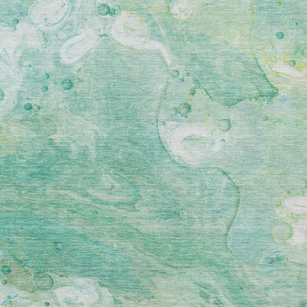 HomeRoots 5' Washable Indoor/Outdoor Area Rug in Teal Blue, Mint Green & Ivory – Modern Abstract Design 8' X 10' 626699