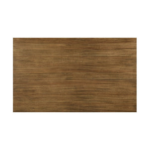English Elm 2-tone Farmhouse Rectangular Dining Table Seats Six with Trestle Base and Storage Shelf B011P427922