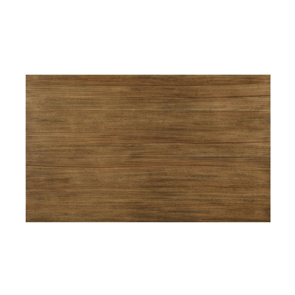 English Elm 2-tone Farmhouse Rectangular Dining Table Seats Six with Trestle Base and Storage Shelf B011P427922