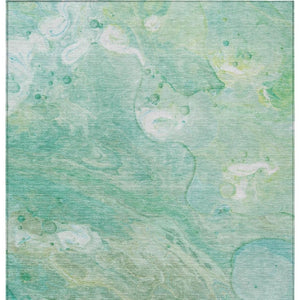 HomeRoots 5' Washable Indoor/Outdoor Area Rug in Teal Blue, Mint Green & Ivory – Modern Abstract Design 9' X 12' 626700