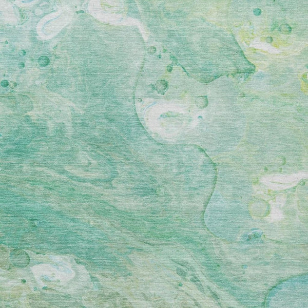 HomeRoots 5' Washable Indoor/Outdoor Area Rug in Teal Blue, Mint Green & Ivory – Modern Abstract Design 9' X 12' 626700