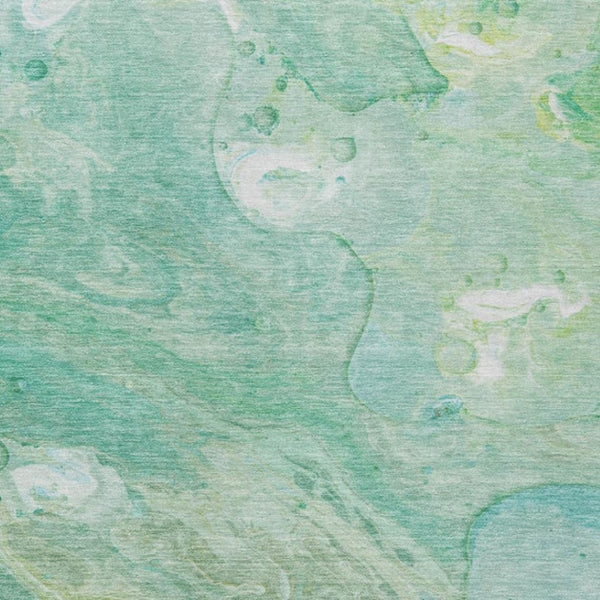 HomeRoots 5' Washable Indoor/Outdoor Area Rug in Teal Blue, Mint Green & Ivory – Modern Abstract Design 10' X 14' 626701