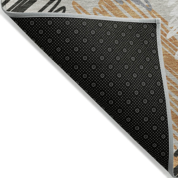 HomeRoots 5' Copper Ivory and Gray Geometric Indoor Outdoor Area Rug - Stylish, Durable, and Washable Design 8' X 10' 626711