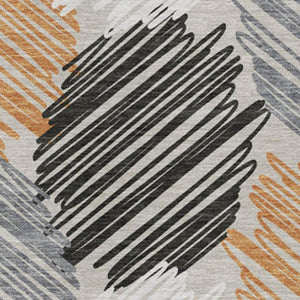 HomeRoots 5' Copper Ivory and Gray Geometric Indoor Outdoor Area Rug - Stylish, Durable, and Washable Design 10' X 14' 626713