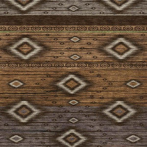 HomeRoots 5' Stylish Chocolate Copper and Gray Tribal Washable Area Rug for Indoor and Outdoor Spaces 5' X 8' 626733