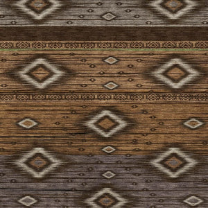 HomeRoots 5' Stylish Chocolate Copper and Gray Tribal Washable Area Rug for Indoor and Outdoor Spaces 9' X 12' 626736