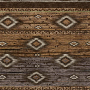 HomeRoots 5' Stylish Chocolate Copper and Gray Tribal Washable Area Rug for Indoor and Outdoor Spaces 10' X 14' 626737