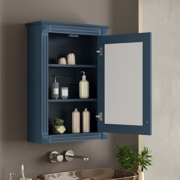 English Elm 20" Wall Mount Medicine Cabinet Mirrored Door Soft Close Adjustable Shelf Bathroom N710P317680C