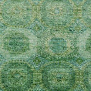 HomeRoots 5' Emerald Medallion Washable Indoor Outdoor Area Rug - Durable, Elegant, and Easy-Care Design 5' X 8' 626763