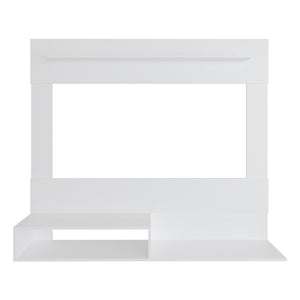 English Elm FM Irmo Wall-Mounted Entertainment Center with Shelves — Space-Saving Modern TV Panel and Display Shelf for Organized Living Room Decor White 61 L x 22 W x 4 H B128P283290