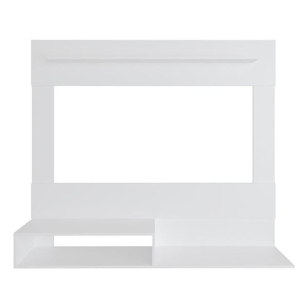 English Elm FM Irmo Wall-Mounted Entertainment Center with Shelves — Space-Saving Modern TV Panel and Display Shelf for Organized Living Room Decor White 61 L x 22 W x 4 H B128P283290