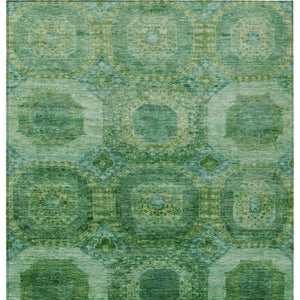 HomeRoots 5' Emerald Medallion Washable Indoor Outdoor Area Rug - Durable, Elegant, and Easy-Care Design 8' X 10' 626765