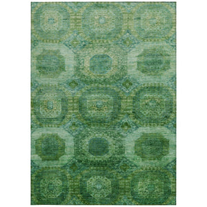 HomeRoots 5' Emerald Medallion Washable Indoor Outdoor Area Rug - Durable, Elegant, and Easy-Care Design 9' X 12' 626766