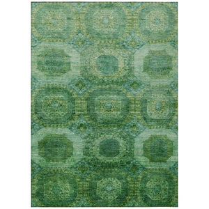 HomeRoots 5' Emerald Medallion Washable Indoor Outdoor Area Rug - Durable, Elegant, and Easy-Care Design 10' X 14' 626767