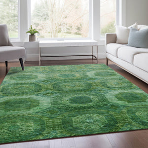 HomeRoots 5' Emerald Medallion Washable Indoor Outdoor Area Rug - Durable, Elegant, and Easy-Care Design 10' X 14' 626767