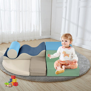 English Elm Soft Foam Toddler Climbing Playset Six Piece Indoor Active Crawling Structure for Kids N710P223031D