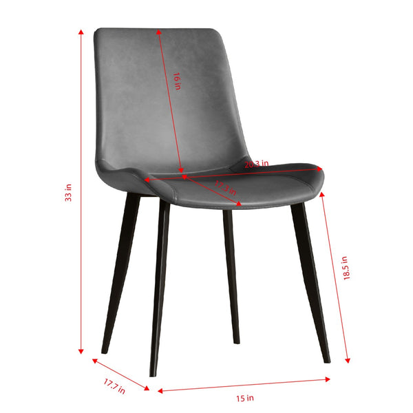 English Elm Dining Chairs Set of Four Gray Pu Leather Gold Leg Modern Kitchen Seating W2700P352198