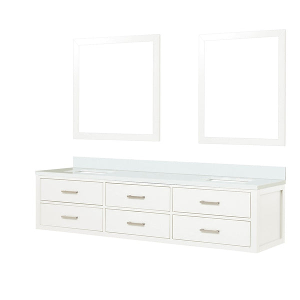 English Elm White Double Bath Vanity Set With Cultured Marble Top & Two 36" Mirrors – Stylish & Functional Upgrade B2731S01579-GIGA