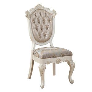 English Elm Rose Gold and Pearl White Tufted Back Side Chairs (Set Of 2)