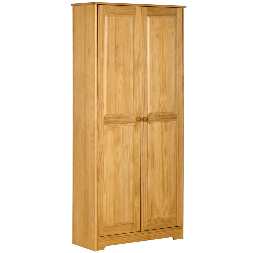 English Elm Homcom 67" Pinewood Pantry Cabinet With Adjustable Shelves & Soft-Close Doors For Kitchen Storage W2225P229422