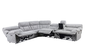 English Elm Steve Silver - Park City 6-Piece Modular Sectional In Pearl Silver - Stylish, Durable, Stain-Resistant Comfort B081S00228-GIGA