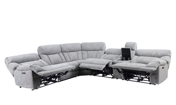 English Elm Steve Silver - Park City 6-Piece Modular Sectional In Pearl Silver - Stylish, Durable, Stain-Resistant Comfort B081S00228-GIGA