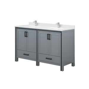 English Elm Dark Grey Double Bath Vanity With Cultured Marble Top & Chrome Faucet - Stylish Storage Solution! P1 B2731P260624-GIGA