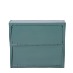 English Elm Army Green Wall-Mounted Metal Storage Cabinet With Elegant Glass Doors For Any Room Décor W3122P272930