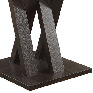 English Elm Lexington Cappuccino Square Counter Height Dining Table with Espresso Accents, Seats 2–4, Durable Wood Frame B062P328660