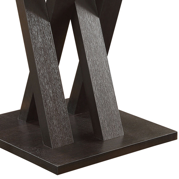 English Elm Lexington Cappuccino Square Counter Height Dining Table with Espresso Accents, Seats 2–4, Durable Wood Frame B062P328660