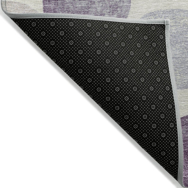 HomeRoots 5' Modern Geometric Area Rug in Plum, Beige, and Denim Blue for Indoor & Outdoor Spaces, Washable 8' X 10' 627041
