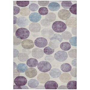 HomeRoots 5' Modern Geometric Area Rug in Plum, Beige, and Denim Blue for Indoor & Outdoor Spaces, Washable 9' X 12' 627042