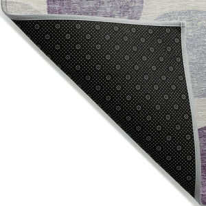 HomeRoots 5' Modern Geometric Area Rug in Plum, Beige, and Denim Blue for Indoor & Outdoor Spaces, Washable 9' X 12' 627042