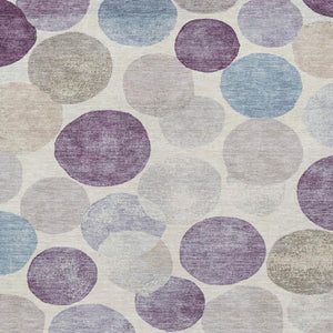 HomeRoots 5' Modern Geometric Area Rug in Plum, Beige, and Denim Blue for Indoor & Outdoor Spaces, Washable 10' X 14' 627043