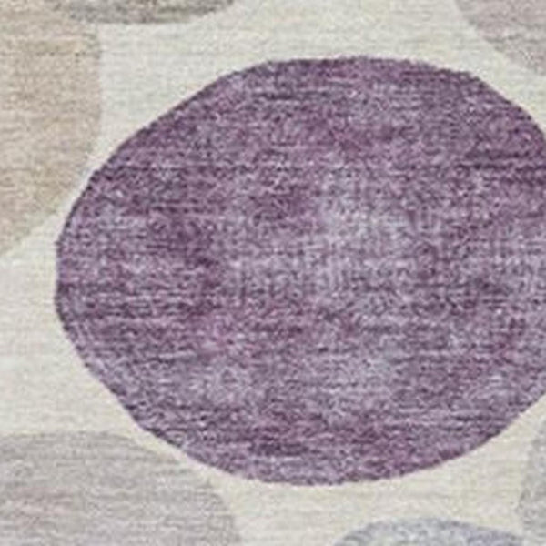 HomeRoots 5' Modern Geometric Area Rug in Plum, Beige, and Denim Blue for Indoor & Outdoor Spaces, Washable 10' X 14' 627043