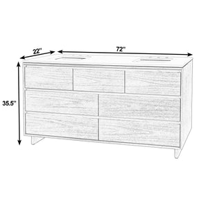 Butler Halmstad Rectangular Wood Single Sink Vanity Set with 6 Drawers and Elegant Quartz Top