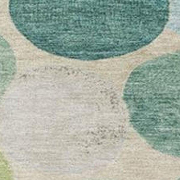 HomeRoots 5' Durable Indoor Outdoor Area Rug in Teal Blue Green and Ivory Geometric Design for Easy Care 9' X 12' 627048